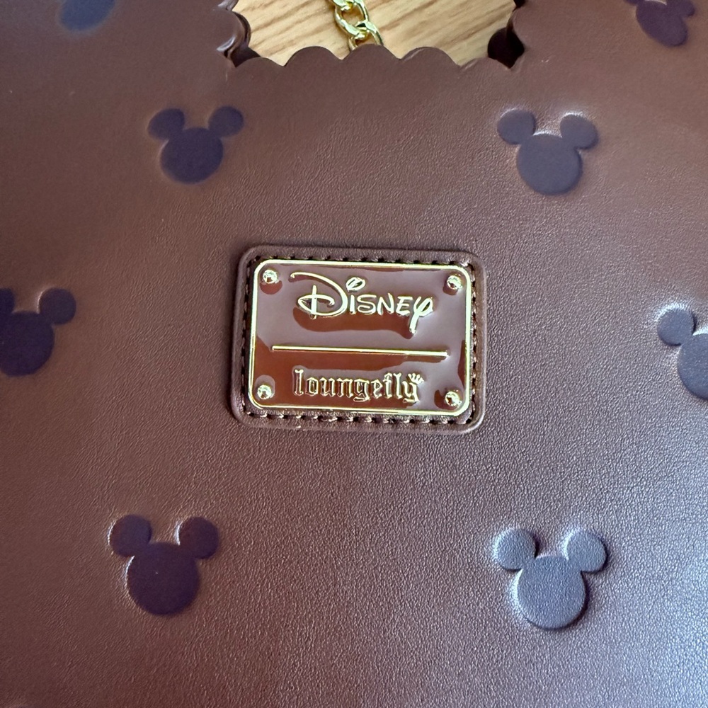NEW! Loungefly Brown Mickey Mouse Embossed Bag - Picture 2 of 4